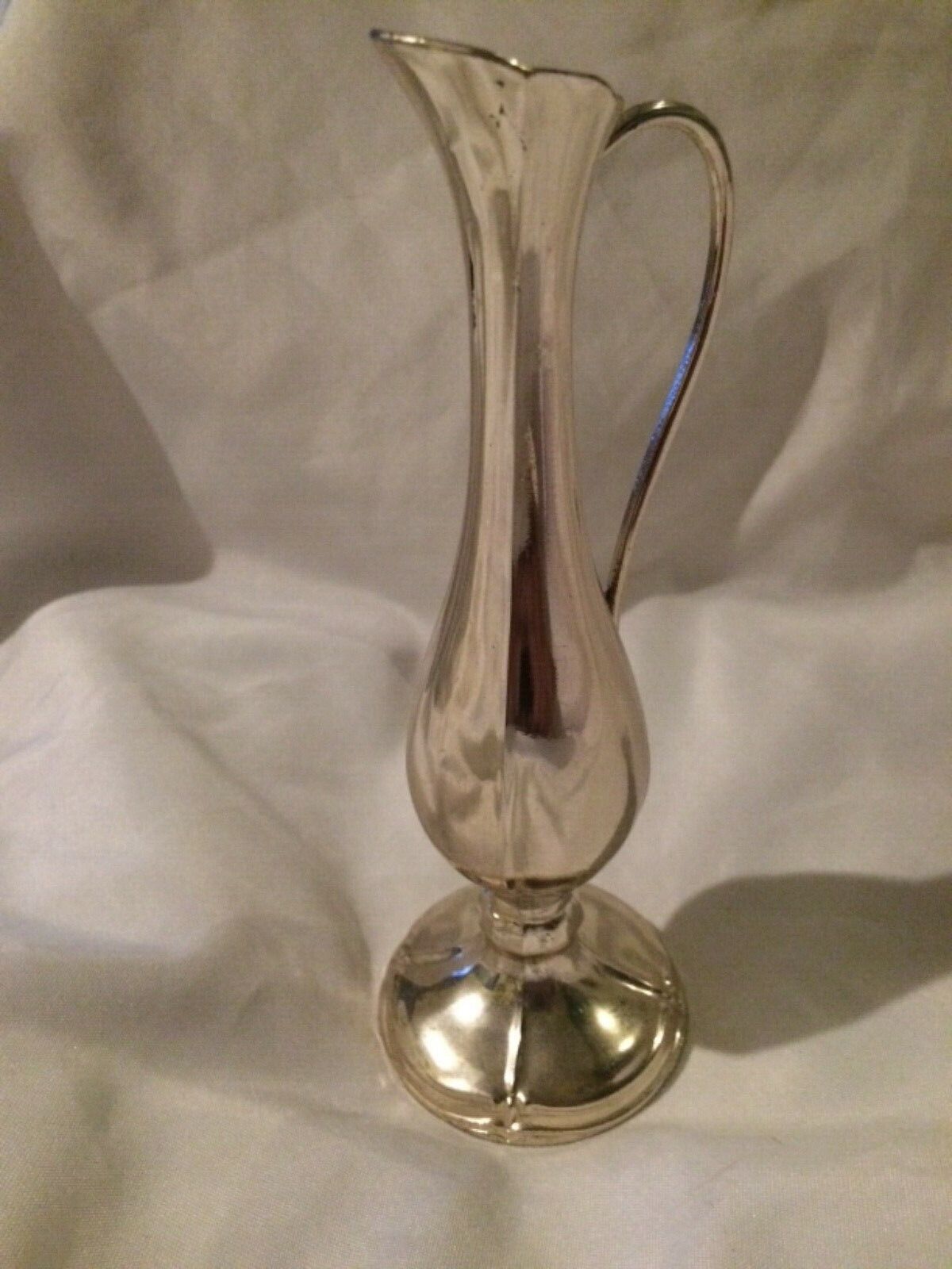 Tarnish Resistant Silver Skinny Pitcher Bud Vase. Vintage Made n Japan