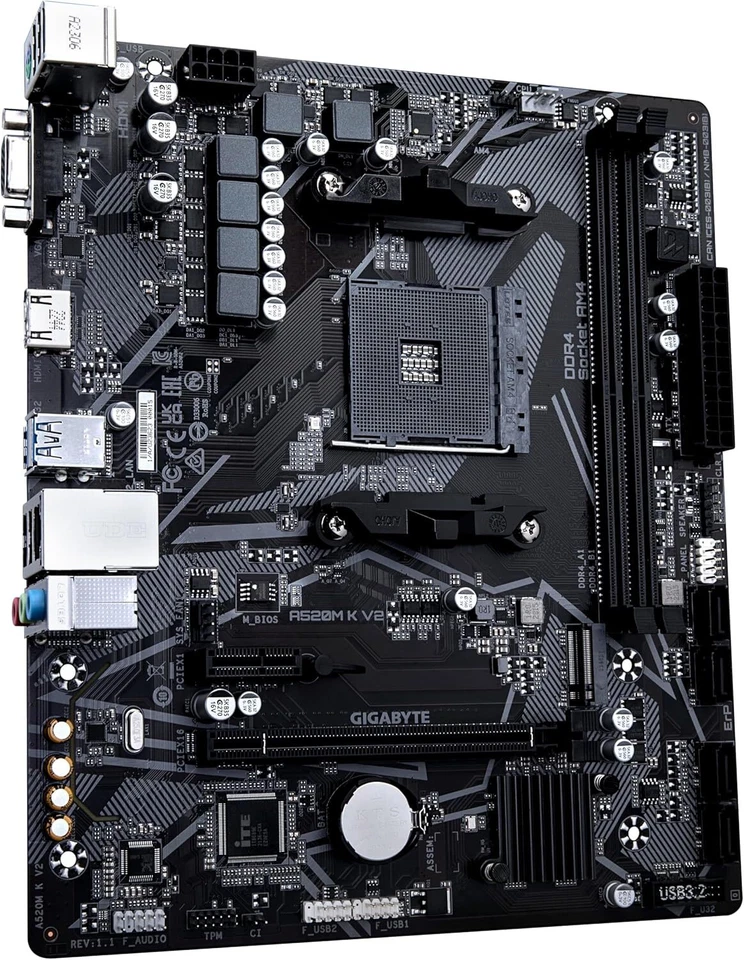 A520M K V2 (REV. 1.0) CHIPSET AMD A520 AM4, MATX, DDR4 - A520M K V2 1.0 MAE Card - Image 4 of 4