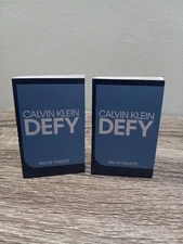 (2) MEN CALVIN KLEIN DEFY EAU DE TOILETTE SAMPLE SPRAY 1.2 ML / 0.04 FL OZ NEW
