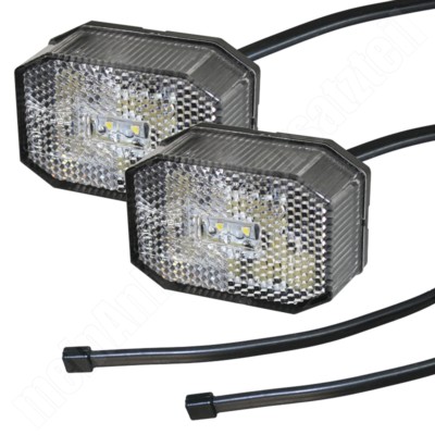 2x Aspöck Flexipoint LED Begrenzungsleuchten Positionsleuchten mit 0,5m Kabel