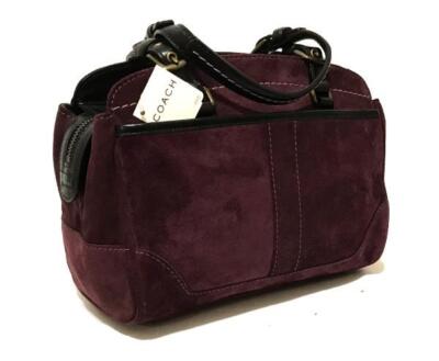 NWT Coach Hamilton Eggplant Purple Suede Leather Gallery Tote Bag