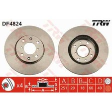 TRW 2x Bremsscheibe vorne 252 belüftet für Suzuki Swift III MZ EZ DF4824