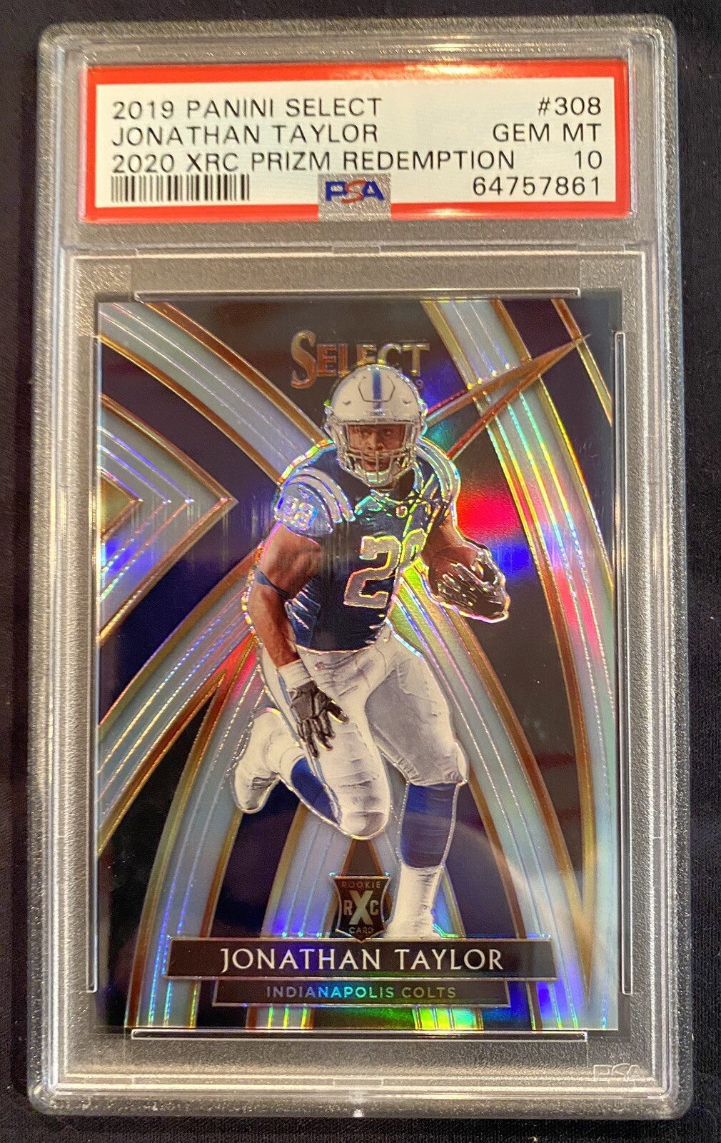 2019 Jonathan Taylor Select XRC Prizm Redemption RC 308 PSA Gem Mint 10 64757861