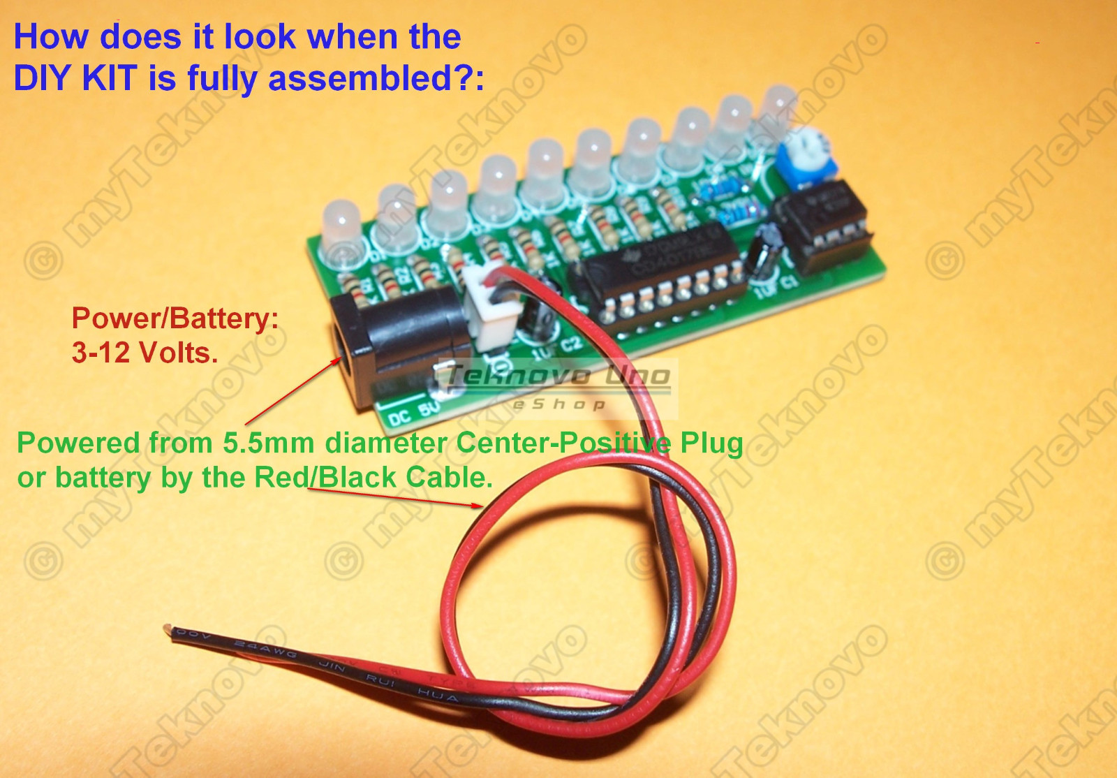 Led Sequencer Kit 2x BLUE LED Light Sequencer Chaser Follower Scroller DIY KIT NE555 ...