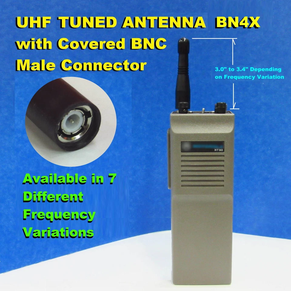 BN4X Sintonizado UHF BNC Stubby Antena 406-472 Ham Radio Heathkit Kenwood Maxon RCA Foto 2 de 4