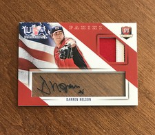 Darren Nelson 2015 USA Baseball 17 U Game Patch Auto #39 Cal Poly 43/49