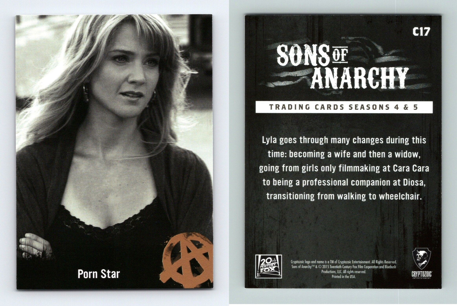Porn Star #C17 Sons Of Anarchy Season 4 & 5 Cryptozoic 2015 Character Bios Card eBay