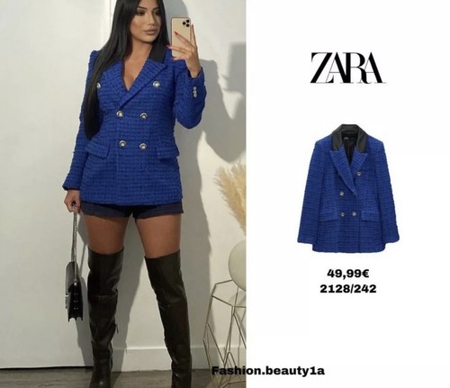 zara combination textured blazer