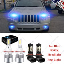 For Jeep Compass 2007 2008 2009 - Combo LED Headlights + Fog Light Bulbs 8000K