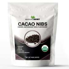 Mayan's Secret - Roasted Cacao Nibs Organic 16oz, Antioxidant Rich Flavonoids