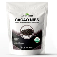 Mayan's Secret - Roasted Cacao Nibs Organic 16oz, Antioxidant Rich Flavonoids