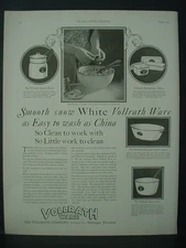 1925 Vollrath Kitchenware White Ware Pan Dishes Boiler Vintage Print Ad 11889