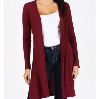 burgundy cardigan womens