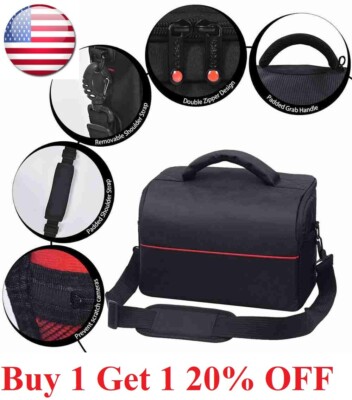 Black Camera Protective Bag Shoulder Pouch Zipper Case for Nikon Canon Sony DSLR