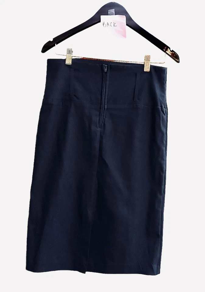 Falda midi de corte lápiz POESÍA con lazo para cinturón. Mujer L. Elástico. Negro. Foto 4 de 4