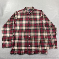Polo Ralph Lauren Sleep Shirt Mens Small Red Plaid Button Up Long Sleeve Pony