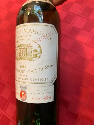 Leere Weinflasche Chateau Margaux 1959. kein Korken - Bild 3 von 12