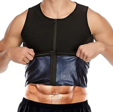 Mens Waist Trainer Sauna Vest Slimming Body Shaper Polymer Tank Top Sweat Shirts
