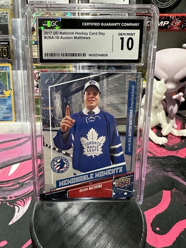 UD National Hockey Card Day Auston Matthews #USA16 CGC 10