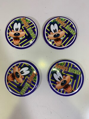 (4) Disneyland Resort Hotel Goofy's Kitchen Purple 3'' Button-Mint