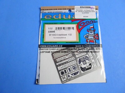 Eduard 33006 1/32 Color PE Bf109G-6 Dashboard for Hasegawa Kit NEW!