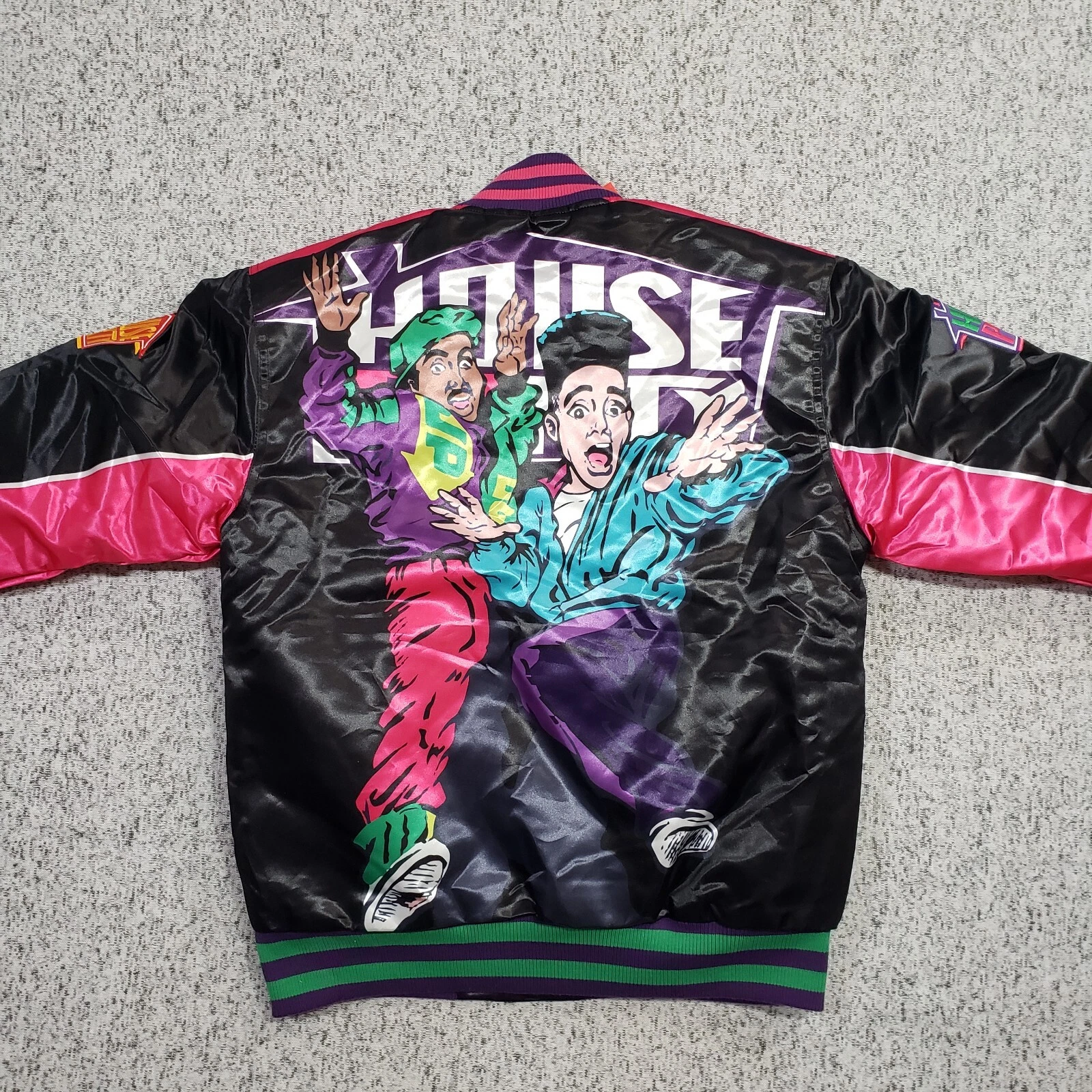 NWT Kid n Play House Party Satin Jacket Mens Medium Black Headgear Classics - product detail image 10