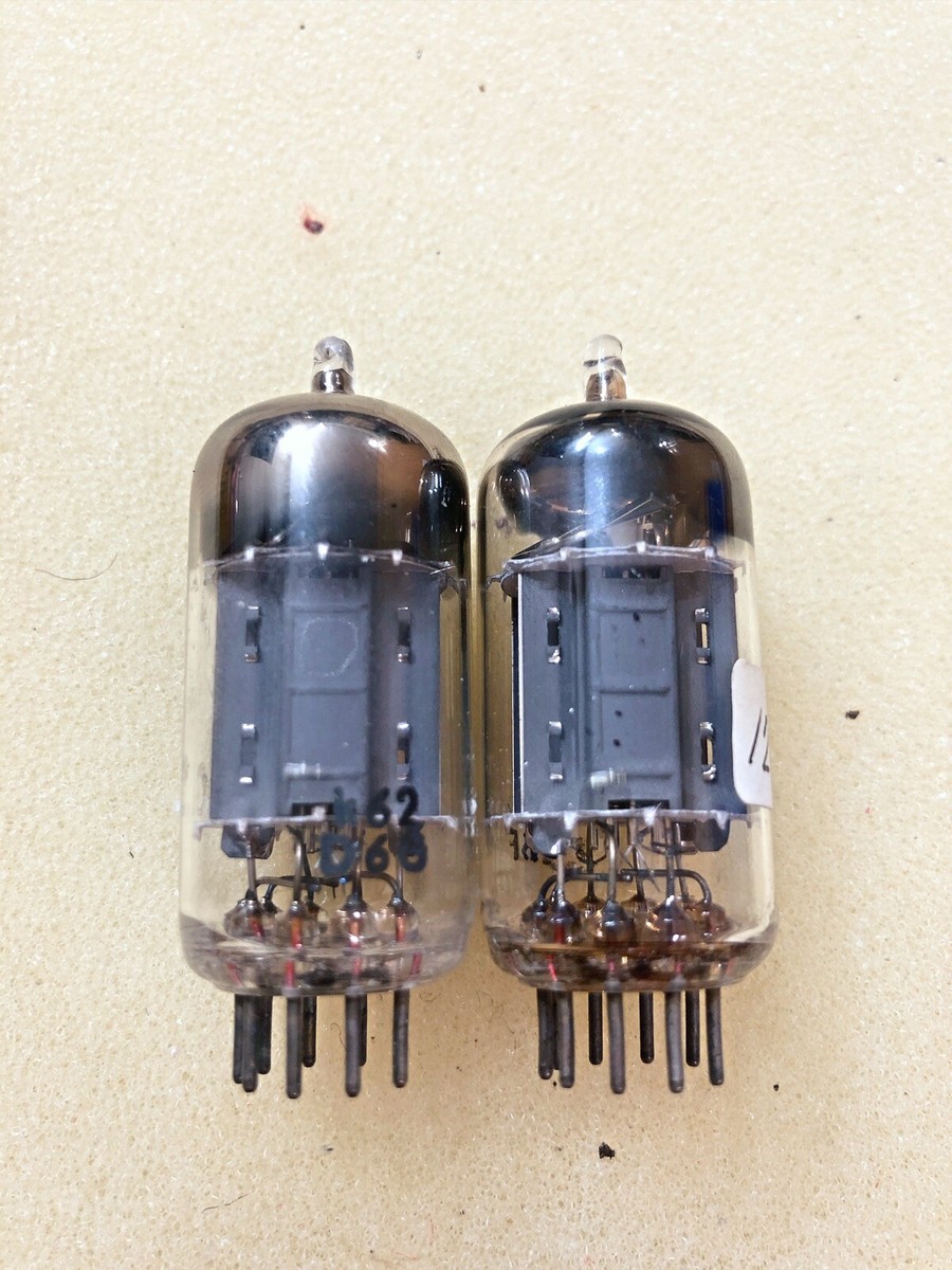 Valvo ECC82 12AU7 E82CC 1956 Long Plate D Getter 45 Degree NOS