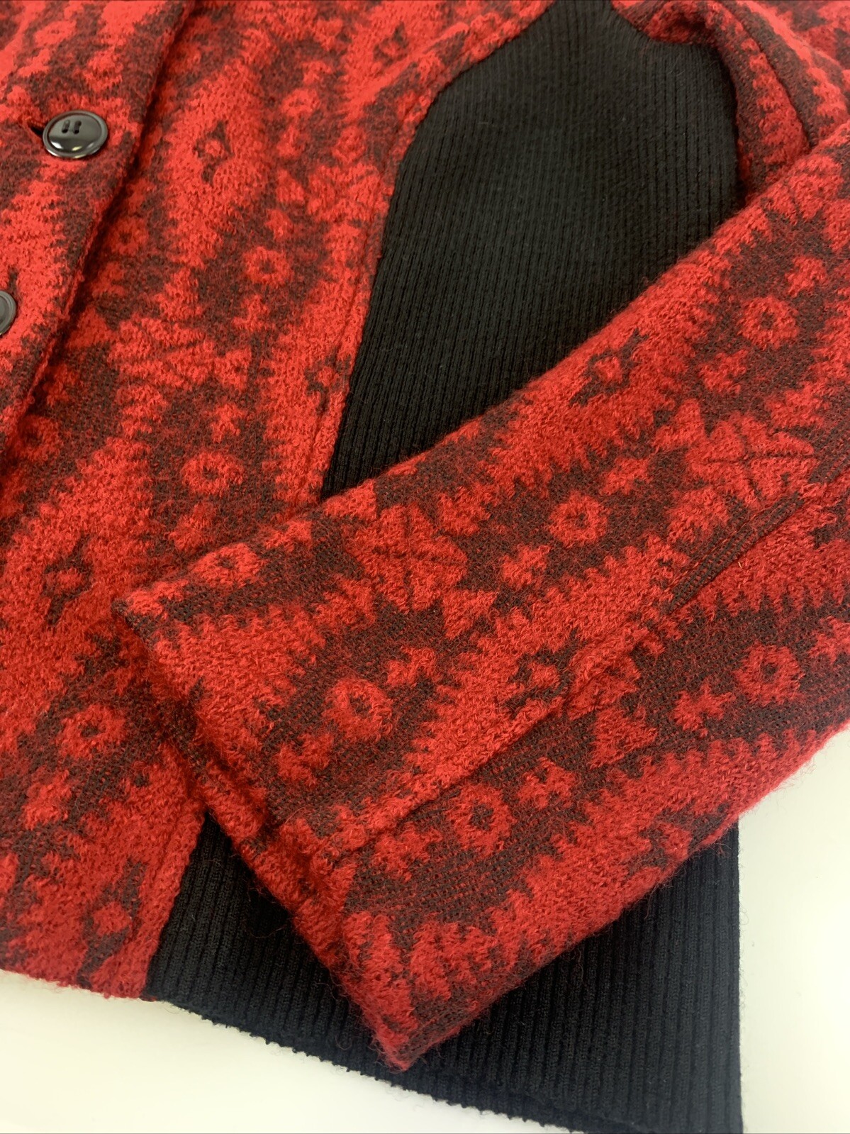 Pendleton Wool Cardigan Sweater Button Red Aztec … - image 3