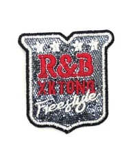 R&B freestyle bling biker badge iron on/sew on cloth patch  074