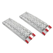 New 2PCS Aluminum Folding For ATV Ramps Tool Silver High Quality