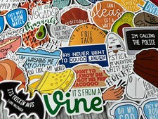 50 Random Fun Meme Vine Popular Positive Laptop Notebook Decal Wall Sticker Pack