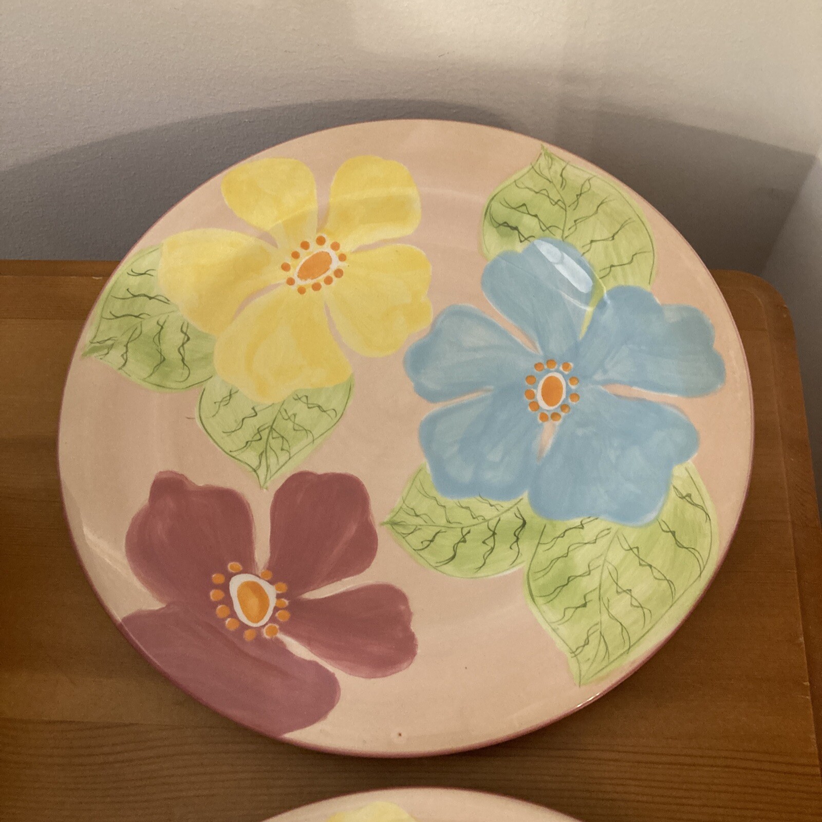 Set of 2 Gates Ware by Laurie Gates Floral Pink Dinner Plates 9 5/8" eBay