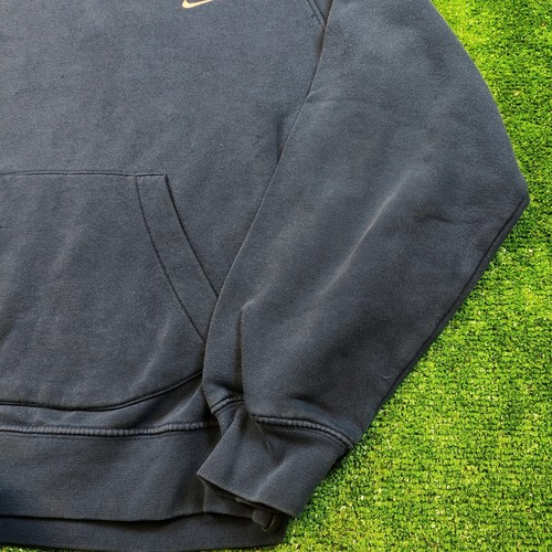 Vintage Nike Hoodie Mens Medium Navy Blue Pullover side Swoosh Classic Y2K retro - Picture 12 of 12