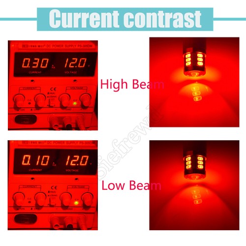 2 X RED 566 P21/4W BAZ15D 18 SMD 5630 LED Bulb Side Tail Stop Brake Light Lamps - Picture 8 of 9