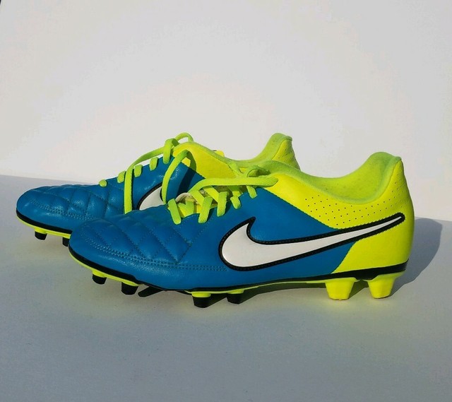 Nike Womens 10 Rio II FG Neon Green Blue Soccer Cleats eBay