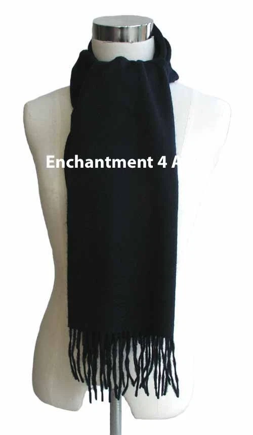 Nuevo 70" Clásico 100% 2 Capas Pura Cachemira Bufanda Cuello Silenciador Hombres Mujeres, Negro Foto 2 de 4