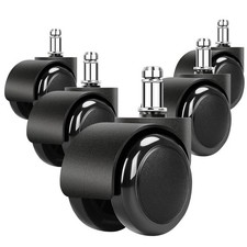 2 Inch Black Silent Stemless Caster,Office Chair Wheels Replacement Chair Caste