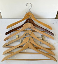 6 Wooden Hangers for Coat Jacket, Swivel Hook