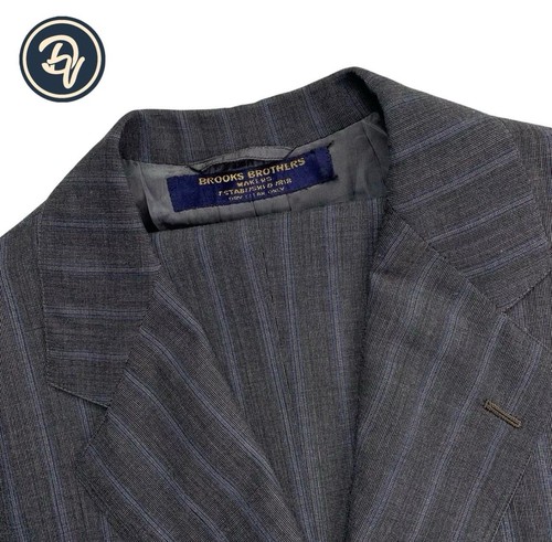 1977 38 S Brooks Brothers Makers " Special Order " Charcoal Grey Multi Stripe - Picture 1 of 20