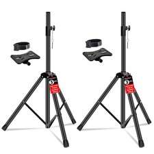 Height Adjustable Speaker Stands 3Ft PA DJ Tripod Pair with Bag