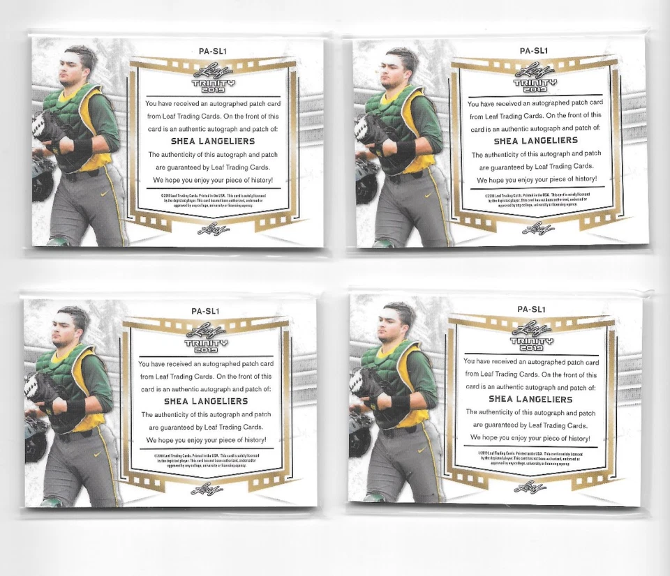 Shea Langeliers lot (4)  2019 Leaf Trinity Patch Auto - Image 2 of 2