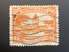 1947 #215 British Guiana Used 12 Cent Stamp Georgetown Market