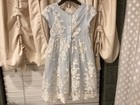 Pippa & Julie Girl's Size 4 Blue Lace Overlay Dress Floral Embroidered — photo 4