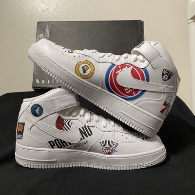 nike air force 1 mid supreme nba white