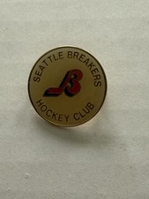 Vintage WHL  Seattle Breakers Hockey Club Collectors Pin Back Button Western LGE