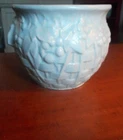 McCoy Pottery Jardiniere Planter Basketweave & Berries - Vintage - soft Green