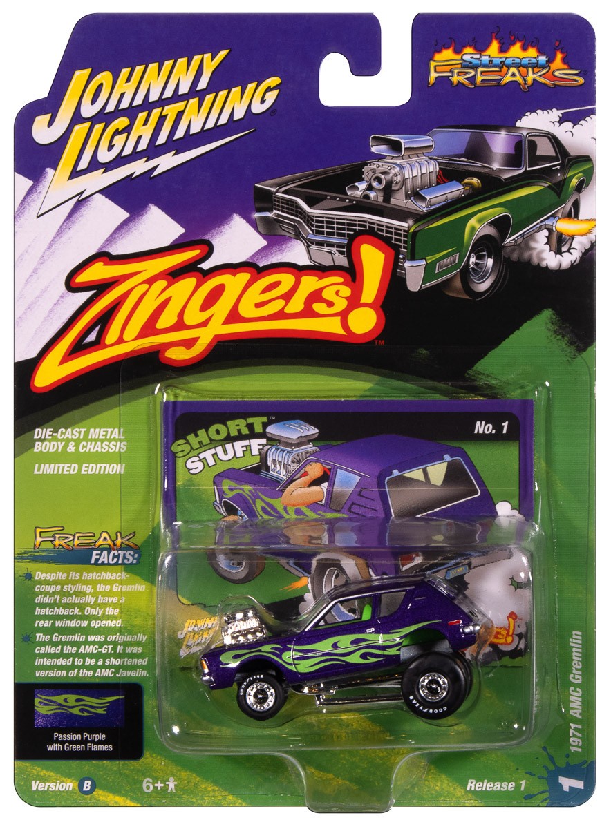 Джонни Лайтнинг Уличные уроды Зингеры 1971 AMC Гремлин 2025 R1 164 Автомобиль отлитый под давлением 2690₽