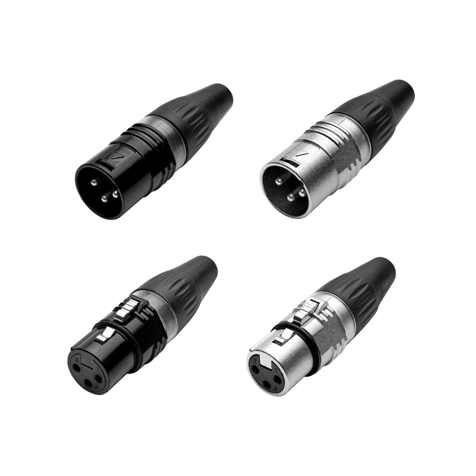HICON 3-pol XLR Stecker -Buchse Kontakte versilbert -vergoldet HI-X3CM -X3CF-G