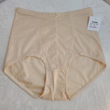 New VTG Smooth Nylon High Waist Shaping Brief Panty Size XL Nude