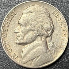 1953-S Jefferson Nickel • Fine to Extra Fine • San Francisco Mint • 5C Semi-Key